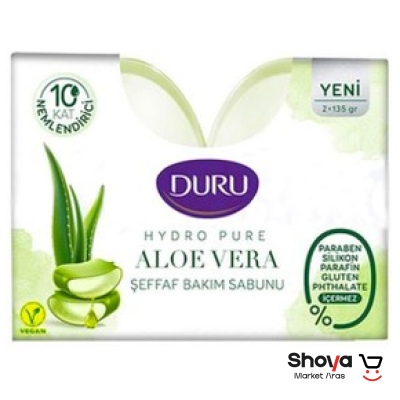 صابون شیشه ایDURU سبز مدل آلوورا بسته 2 عددی