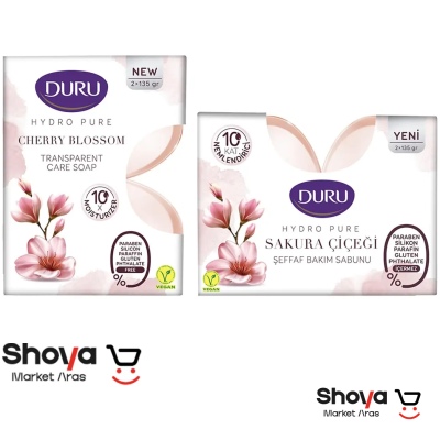 DURU moisturizing soap pink Sakura blossom model pack of 2. webp 1 - شویا مارکت www.shoyamarketaras.com