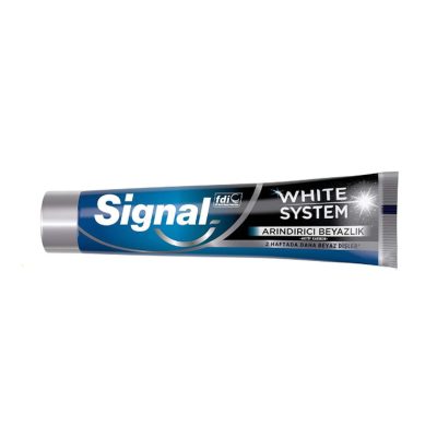 خمیر دندان سفید کننده زغالی سیگنال signal مدل WHITE SYSTEMحجم75 میلی لیتر
