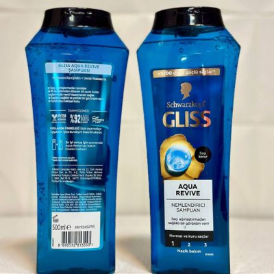 شامپو GLISSگلیس آبی مدل AQUA REVIVE حجم 500 میلی لیتر