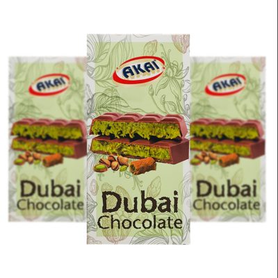 شکلات دبی آکای Dubai AKAI با طعم پسته و کنافه 200 گرم
