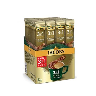 قهوه فوری JACOBSجاکوبز 3 در 1 مدل گلد رقیق بسته 40 عددی