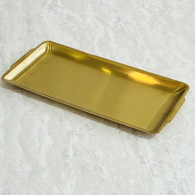 سینی استیل مستطیلی طلایی