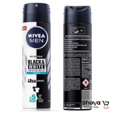اسپری ضد تعریق مردانه نیوا NIVEA مدلBlack and withe حجم150 میلی لیتر