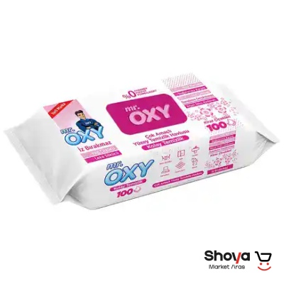 دستمال مرطوب مستر اوکسی MR.OXY مناسب انواع سطوح بسته 100 عددی