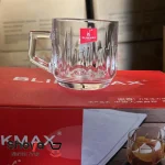 ست فنجان دسته‌دار بلینک مکس Blinkmax طرح خطی شفاف ۶ عددی