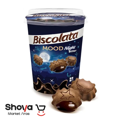 بیسکوییت لیوانی بیسکولاتا مود Biscolata Mood با مغز شکلات تلخ وزن 125 گرم