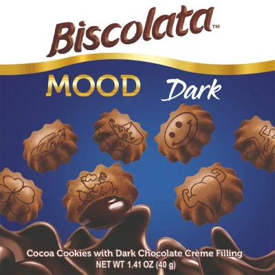 بیسکوییت لیوانی بیسکولاتا مود Biscolata Mood با مغز شکلات تلخ وزن 125 گرم