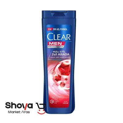 شامپو ضد شوره مردانه کلیر ClearمدلHizli Stil دو در یک حجم 350 میلی لیتر