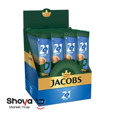 قهوه فوری جاکوبز Jacobs مدل 2 در 1 بدون شکر بسته 40 عددی