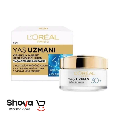 کرم ضدچروک و آبرسان لورآل Loreal مناسب 30 سال به بالا حجم 50 میلی لیتر