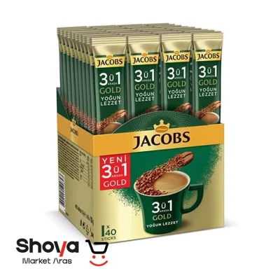 قهوه فوری جاکوبز Jacobs سه در یک مدل Gold ملایم بسته 40 عددی