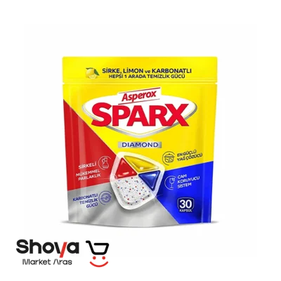 قرص ماشین ظرفشویی اسپروکس Asperox مدل Sparx Diamond بسته 30 عددی