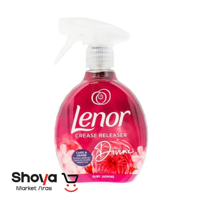 اسپری ضد چروک و خوشبو کننده لباس لنور Lenor رایحه یاسمن یاقوتی حجم 500 میلی‌لیتر