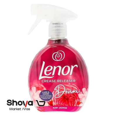 اسپری خوشبو کننده و ضد چروک لباس لنور Lenor رایحه یاسمن یاقوتی حجم 500 میلی‌لیتر