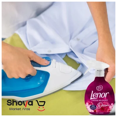 اسپری خوشبو کننده و ضد چروک لباس لنور Lenor رایحه یاسمن یاقوتی حجم 500 میلی‌لیتر